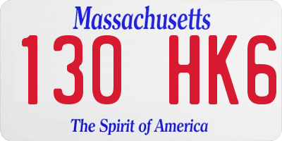 MA license plate 130HK6