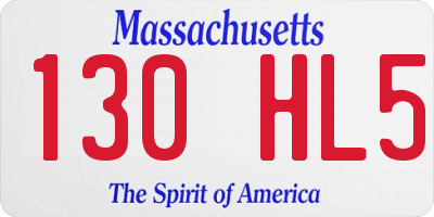MA license plate 130HL5