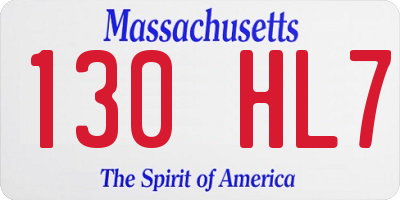 MA license plate 130HL7