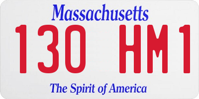 MA license plate 130HM1