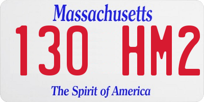 MA license plate 130HM2