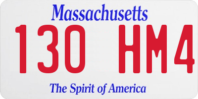 MA license plate 130HM4