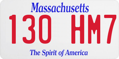MA license plate 130HM7
