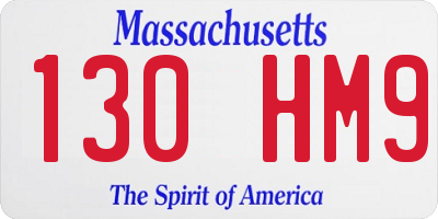 MA license plate 130HM9