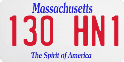MA license plate 130HN1