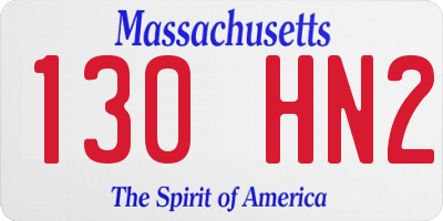 MA license plate 130HN2