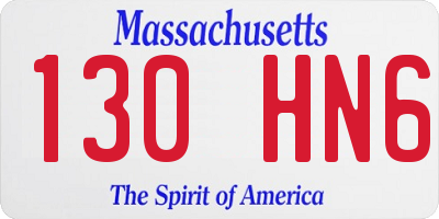 MA license plate 130HN6