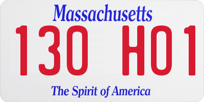 MA license plate 130HO1