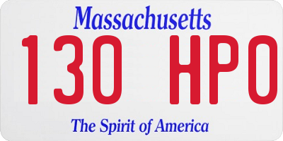 MA license plate 130HP0