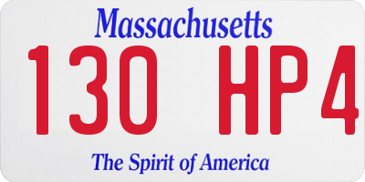 MA license plate 130HP4