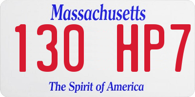 MA license plate 130HP7