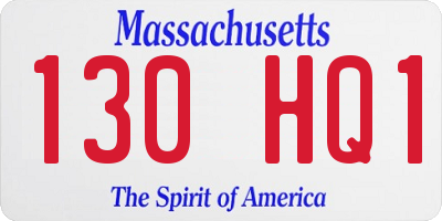 MA license plate 130HQ1