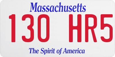 MA license plate 130HR5