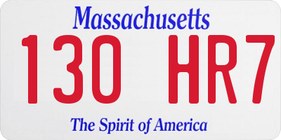 MA license plate 130HR7