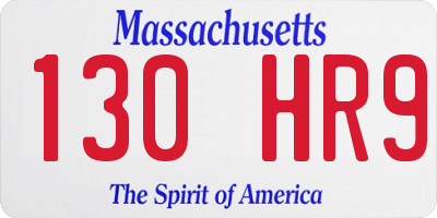 MA license plate 130HR9
