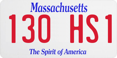 MA license plate 130HS1