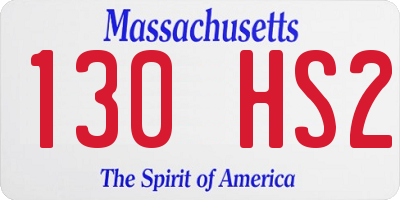MA license plate 130HS2
