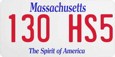 MA license plate 130HS5