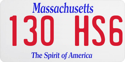 MA license plate 130HS6