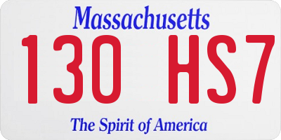 MA license plate 130HS7