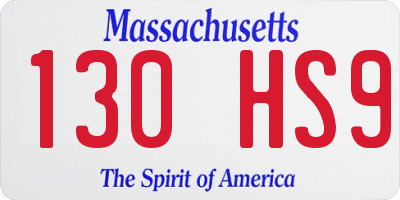 MA license plate 130HS9
