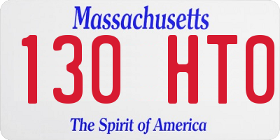 MA license plate 130HT0