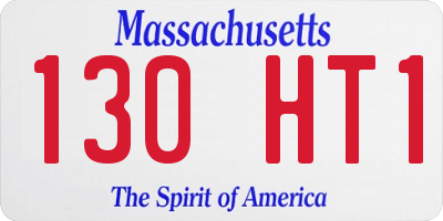 MA license plate 130HT1