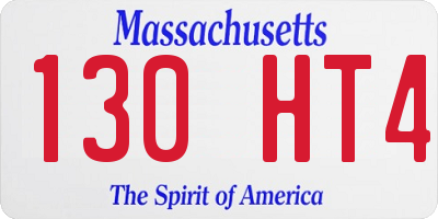 MA license plate 130HT4