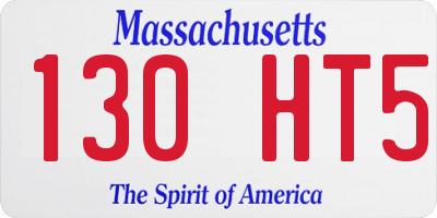 MA license plate 130HT5