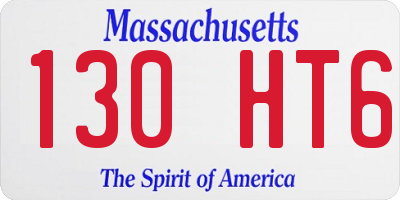 MA license plate 130HT6