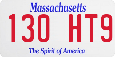 MA license plate 130HT9