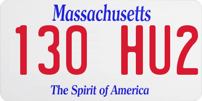 MA license plate 130HU2
