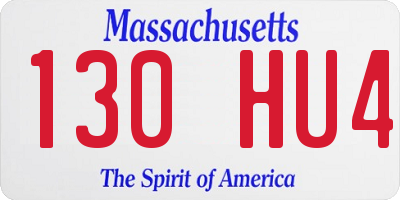 MA license plate 130HU4