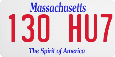 MA license plate 130HU7