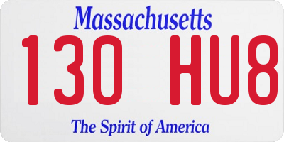 MA license plate 130HU8