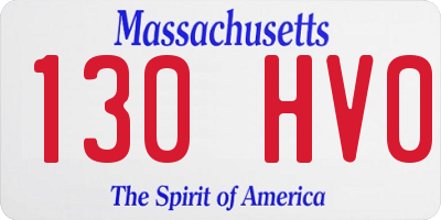MA license plate 130HV0