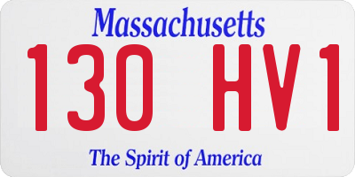 MA license plate 130HV1