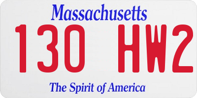 MA license plate 130HW2