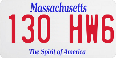 MA license plate 130HW6