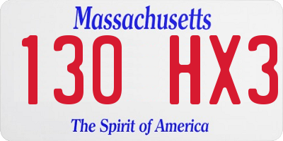 MA license plate 130HX3