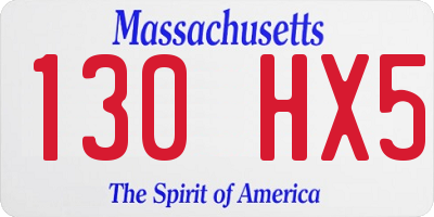 MA license plate 130HX5