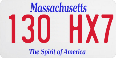 MA license plate 130HX7