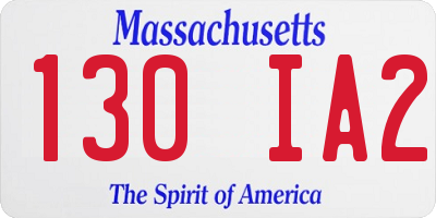MA license plate 130IA2