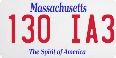 MA license plate 130IA3