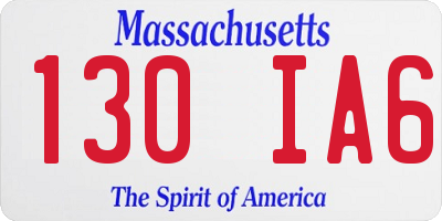 MA license plate 130IA6