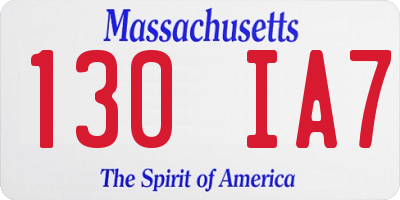 MA license plate 130IA7