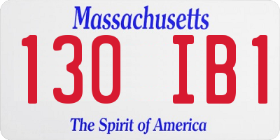 MA license plate 130IB1