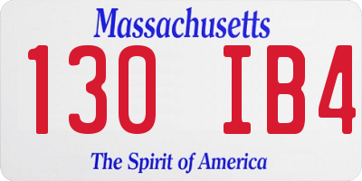 MA license plate 130IB4