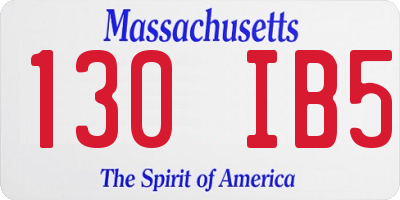 MA license plate 130IB5