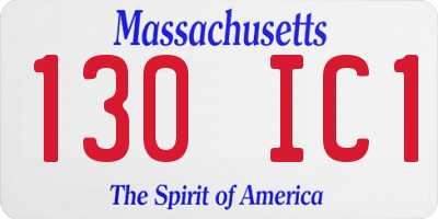 MA license plate 130IC1